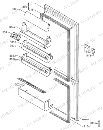 Взрыв-схема холодильника Zanussi ZIC722/9L - Схема узла Door 003